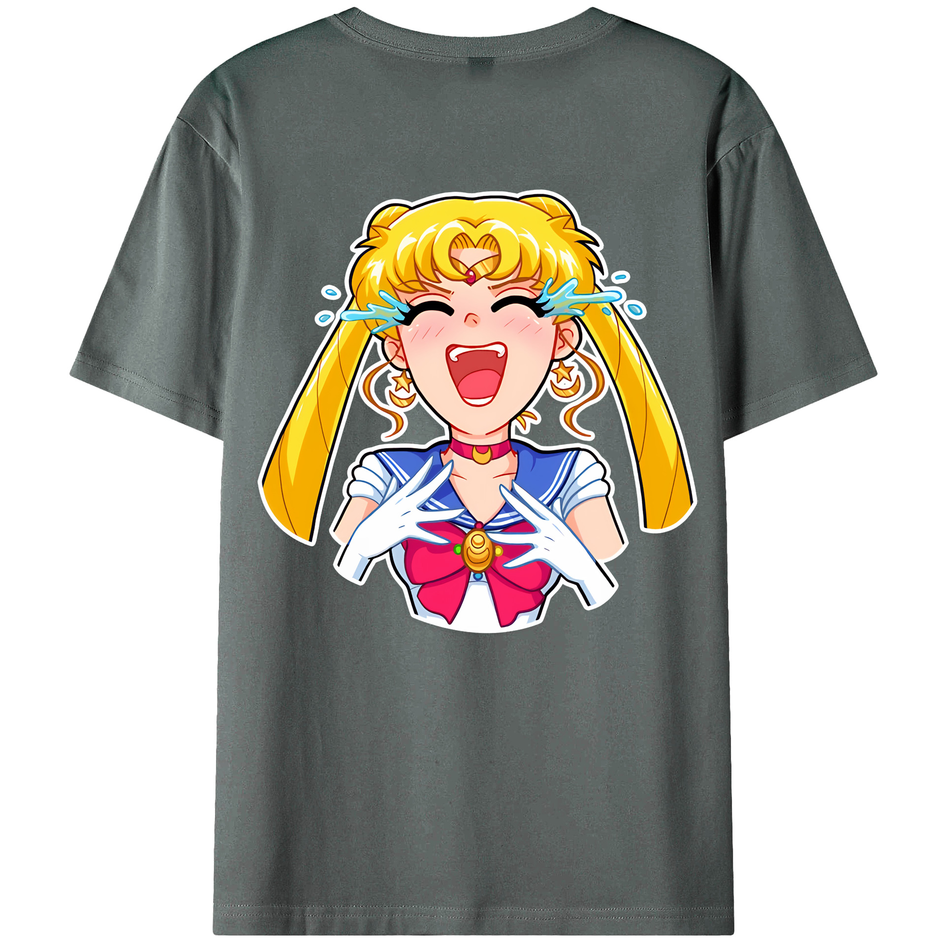 （画像用） 美少女戦士セーラームーン 月野 うさぎ つきの うさぎ Sailor Moon Tsukino Usagi 綿100％ メンズ半袖Tシャツ（バックプリント） 通気性